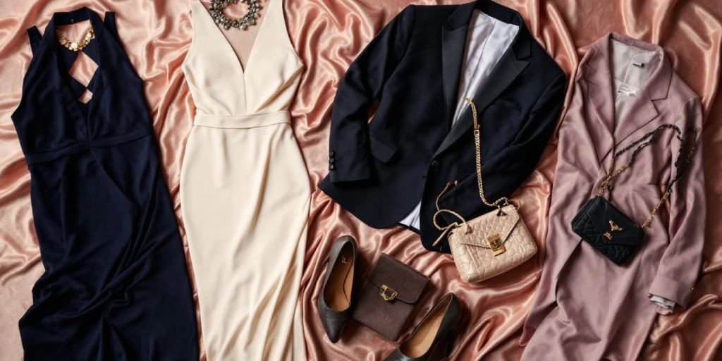 Conjunto de roupas elegantes para ocasiões especiais.